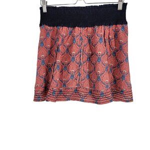 Free People Damask Mini Skirt Women's Medium Boho silk blend